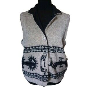 Great Outdoor Women's M Button Up Sherpa Vest, Vtg